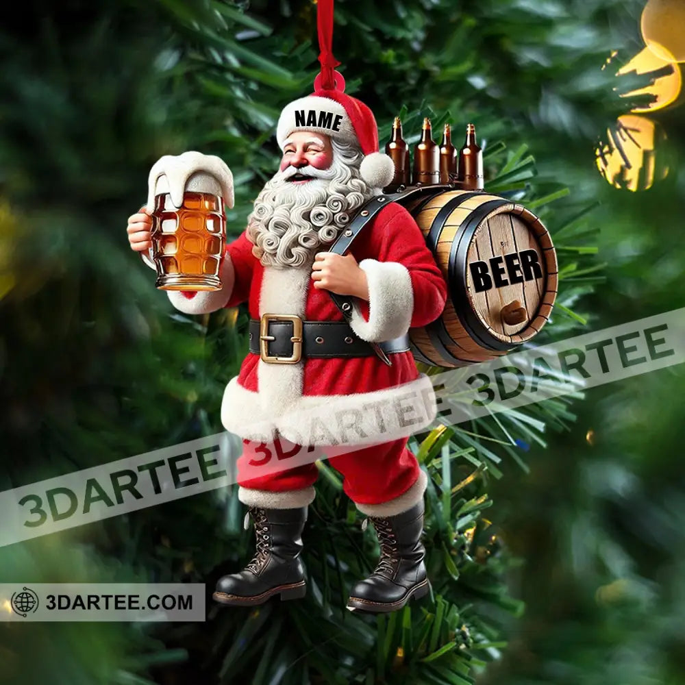 Santa Beer Home Decor Christmas Ornament Personalized Ornament Ornament