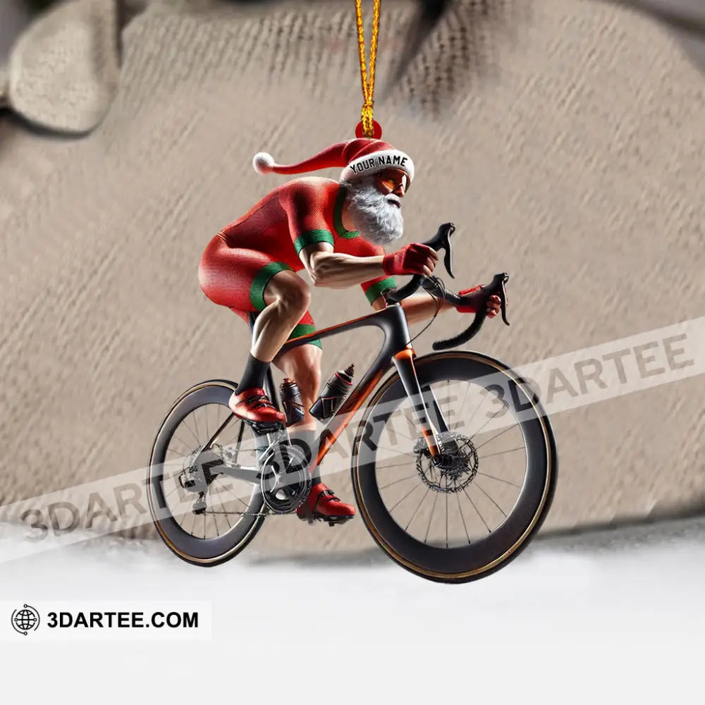 Santa Bicycle Racing Home Decor Christmas Ornament Personalized Ornament Ornament