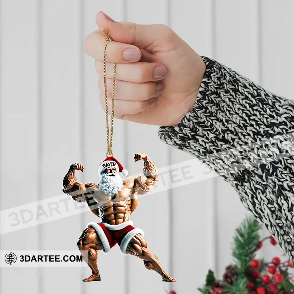 Santa Bodybuilder Christmas Ornament Personalized Ornament Ornament