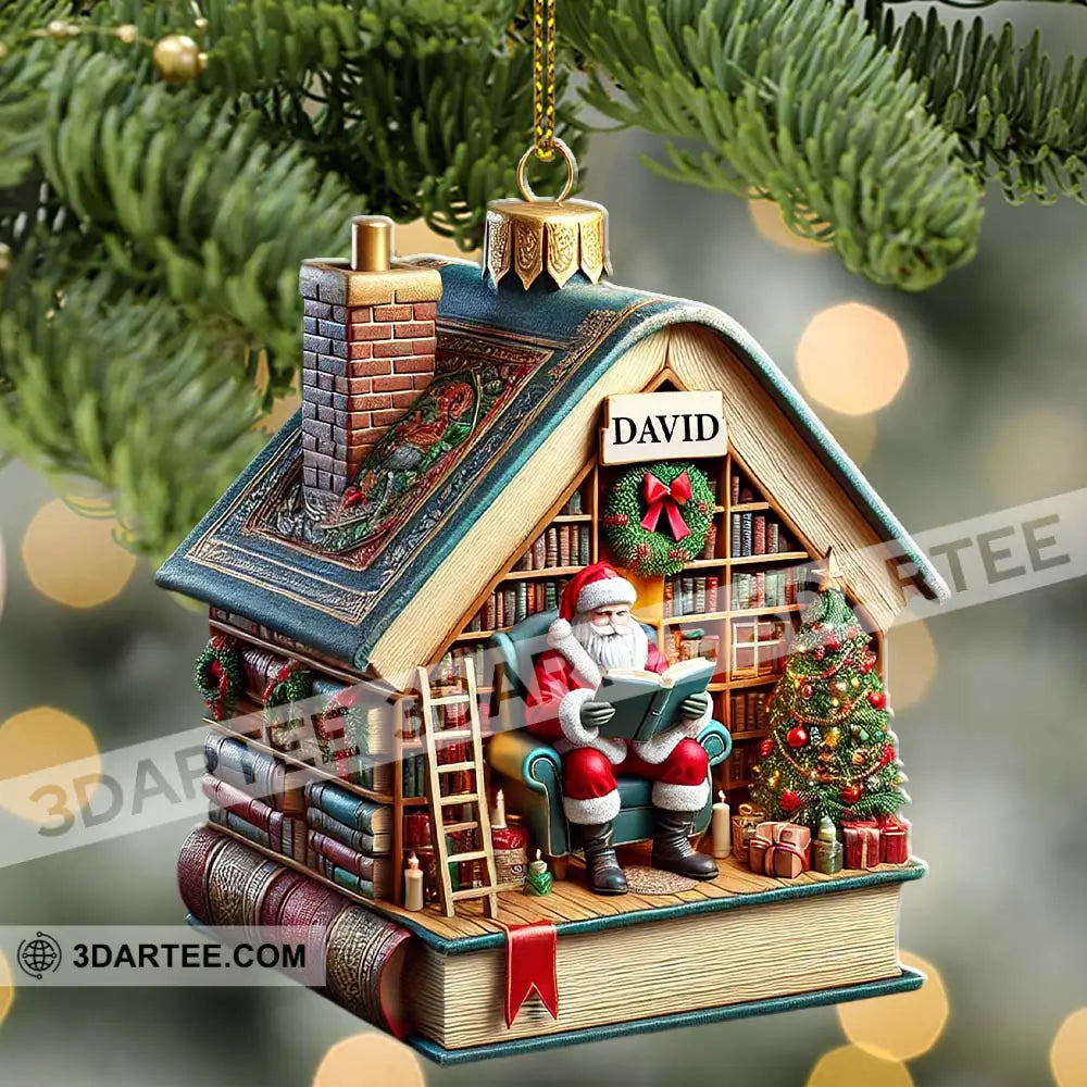 Santa Book Store Christmas Ornament Personalized Ornament Ornament