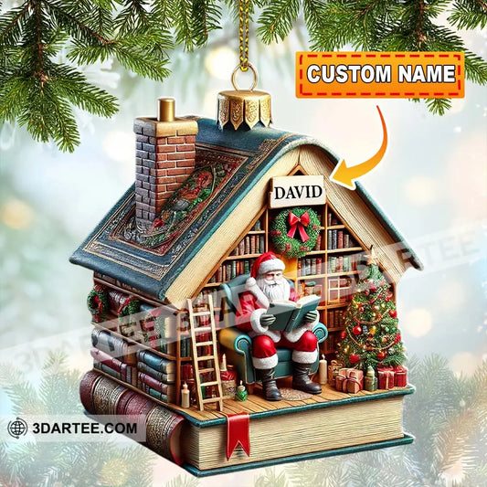 Santa Book Store Christmas Ornament Personalized Ornament 3.54’’ / 1 Ornament Ornament