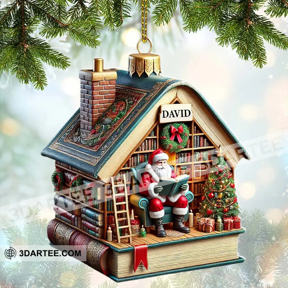 Santa Book Store Christmas Ornament Personalized Ornament Ornament