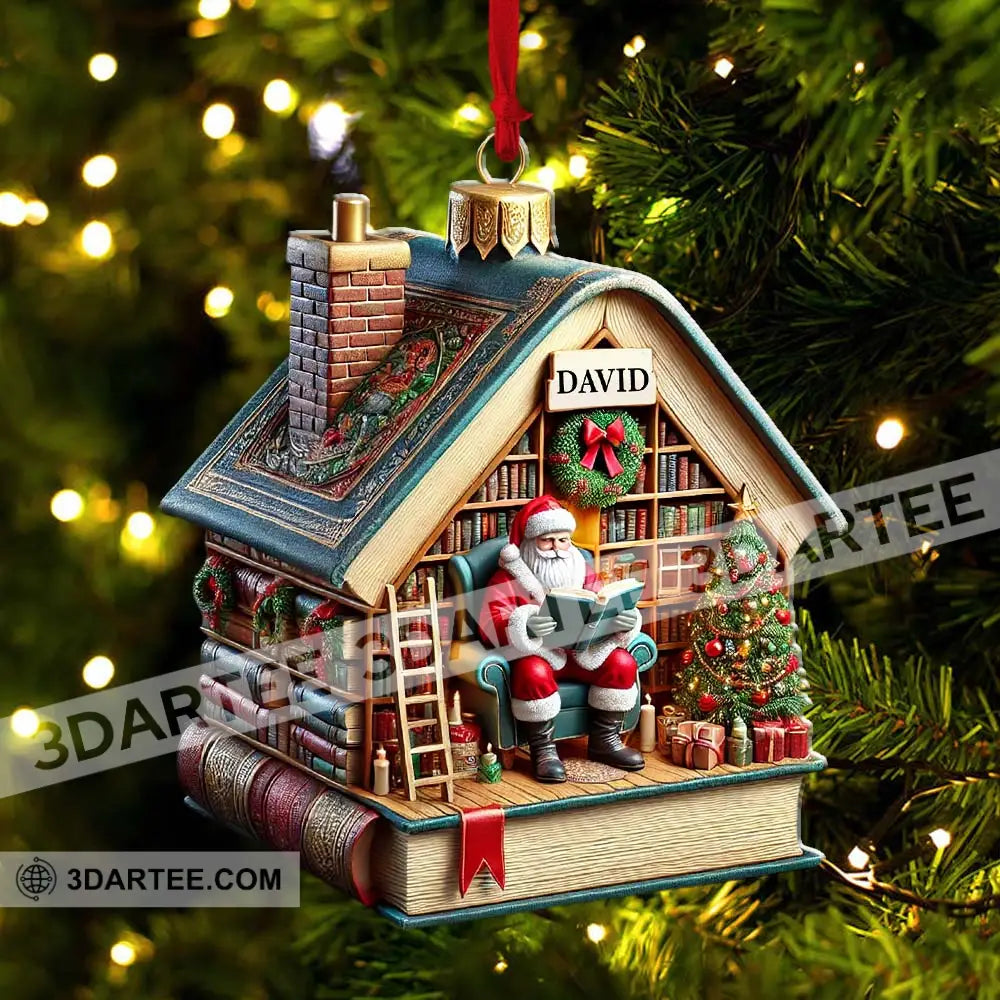 Santa Book Store Christmas Ornament Personalized Ornament Ornament