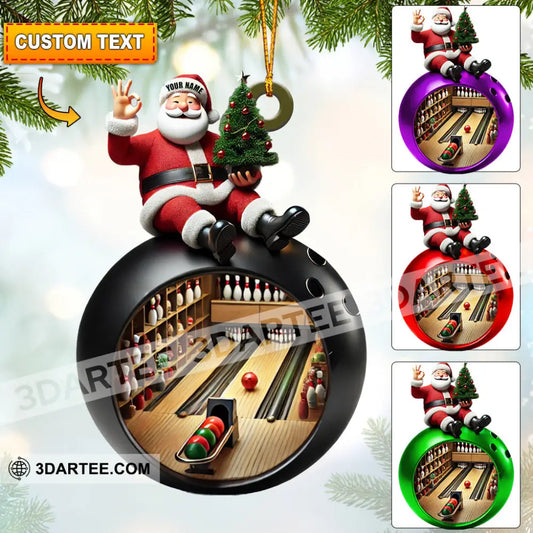 Santa Bowling Lover Christmas Home Decor Christmas Ornament Personalized Ornament 3.54’’ / 1 Ornament Ornament