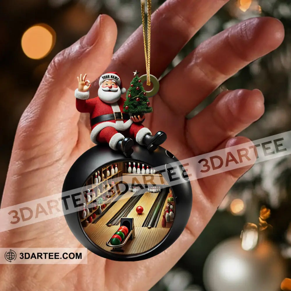 Santa Bowling Lover Christmas Home Decor Christmas Ornament Personalized Ornament Ornament