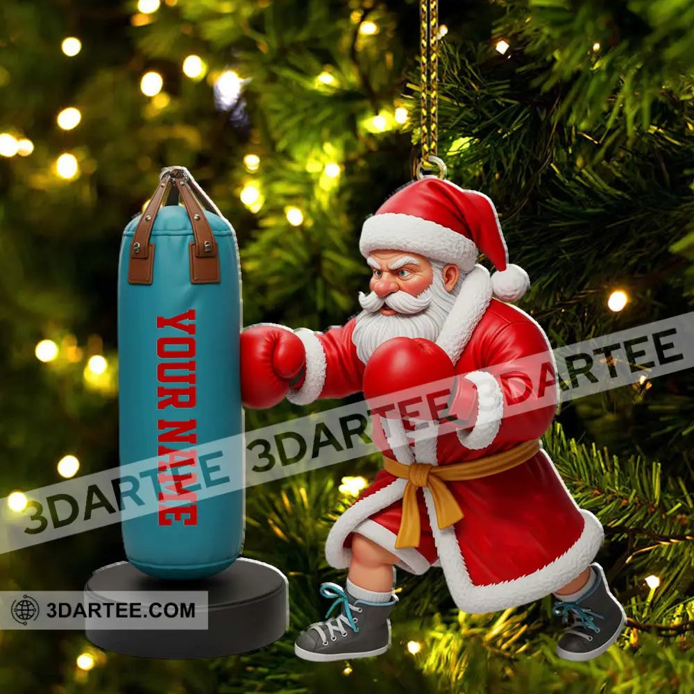 Santa Boxing Home Decor Christmas Ornament Personalized Ornament Ornament