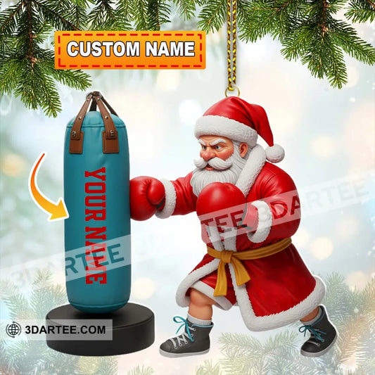 Santa Boxing Home Decor Christmas Ornament Personalized Ornament 3.54’’ / 1 Ornament Ornament