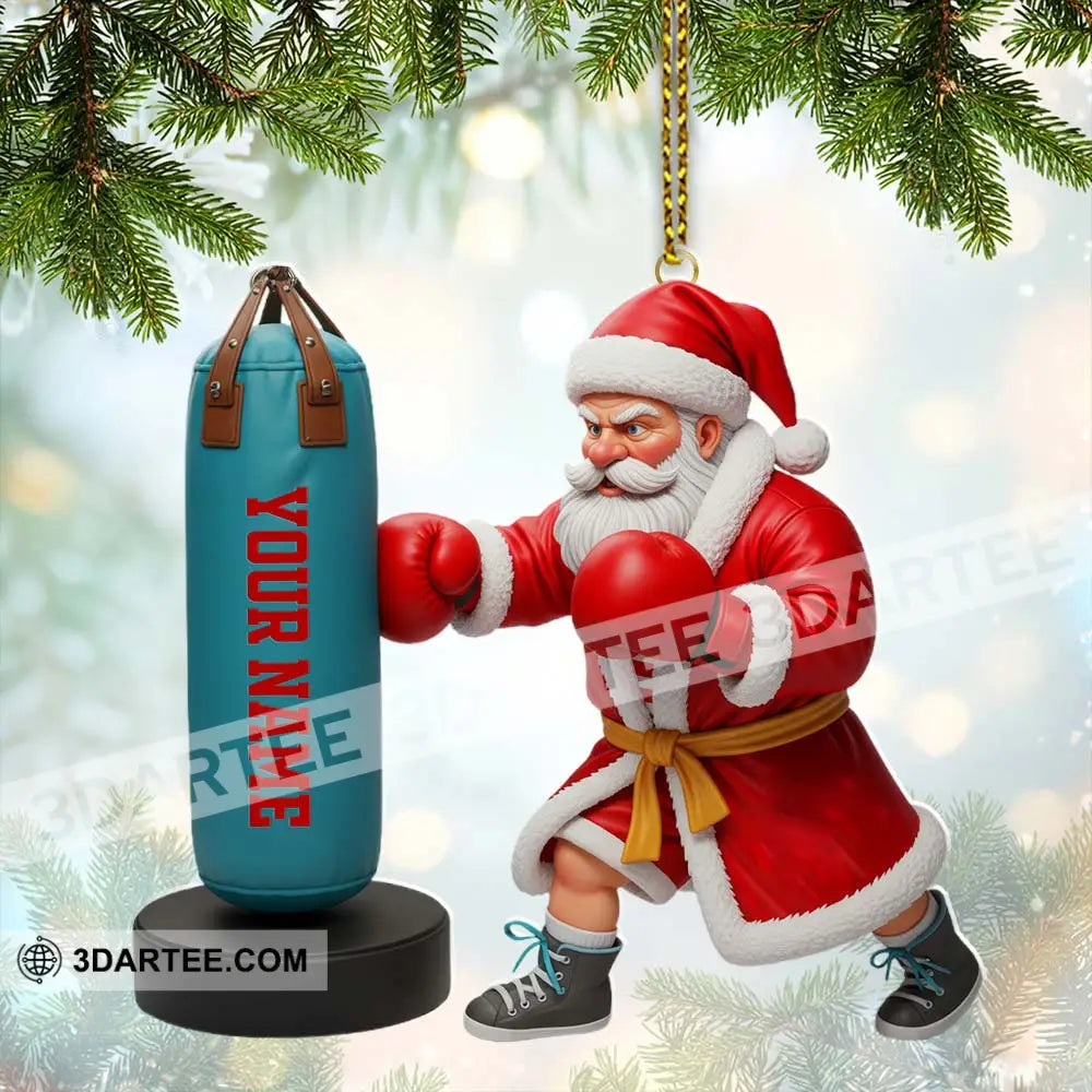 Santa Boxing Home Decor Christmas Ornament Personalized Ornament Ornament