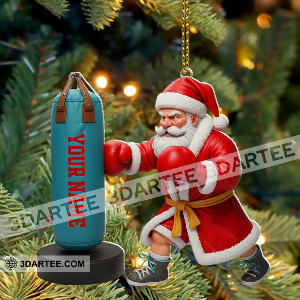 Santa Boxing Home Decor Christmas Ornament Personalized Ornament Ornament