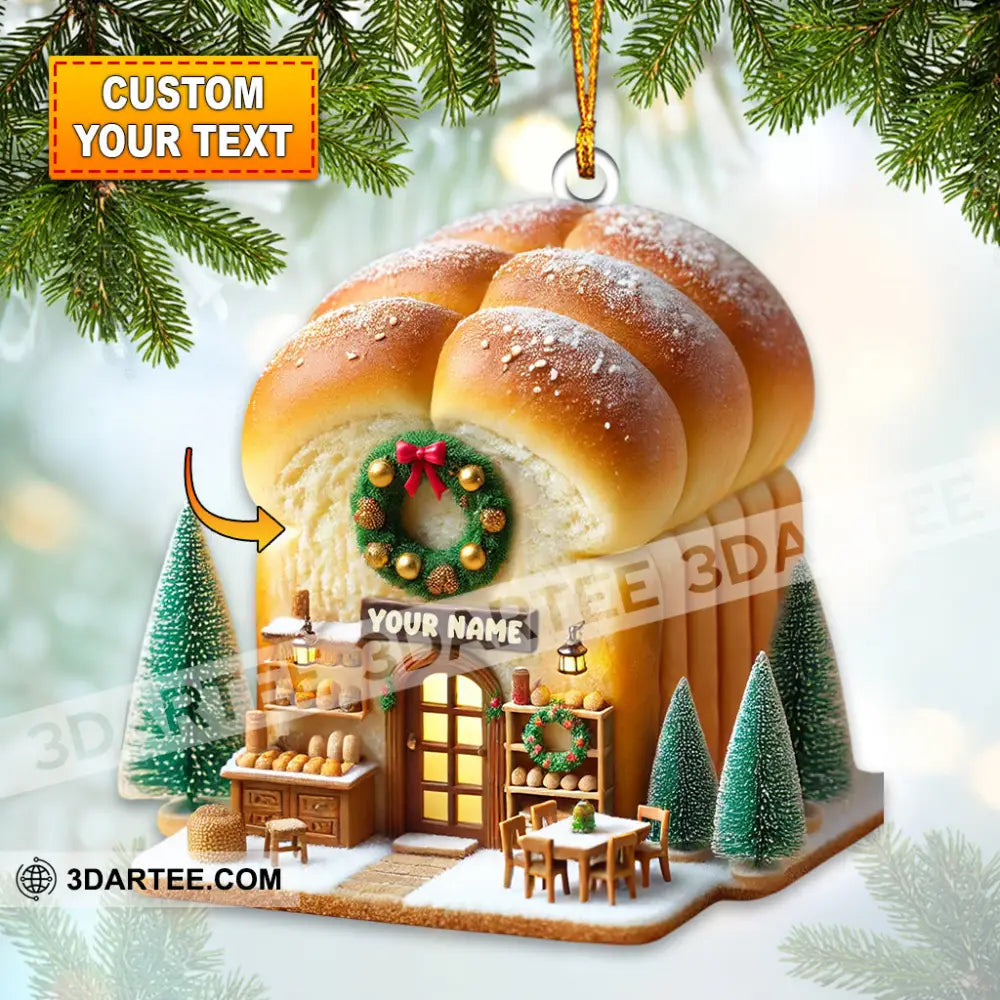 Santa Bread Shop Home Decor Christmas Ornament Personalized Ornament 3.54’’ / 1 Ornament Ornament
