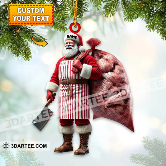 Santa Butcher Christmas Home Decor Christmas Ornament Personalized Ornament 3.54’’ / 1 Ornament Ornament