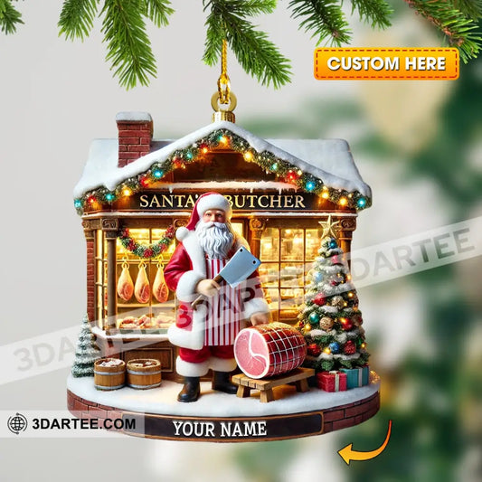 Santa Butcher House Home Decor Christmas Ornament Personalized Ornament 3.54’’ / 1 Ornament Ornament