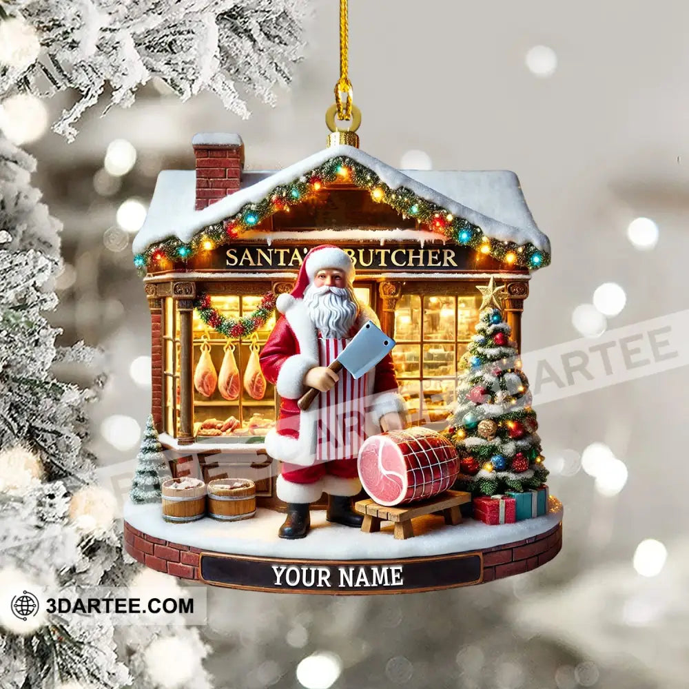 Santa Butcher House Home Decor Christmas Ornament Personalized Ornament Ornament