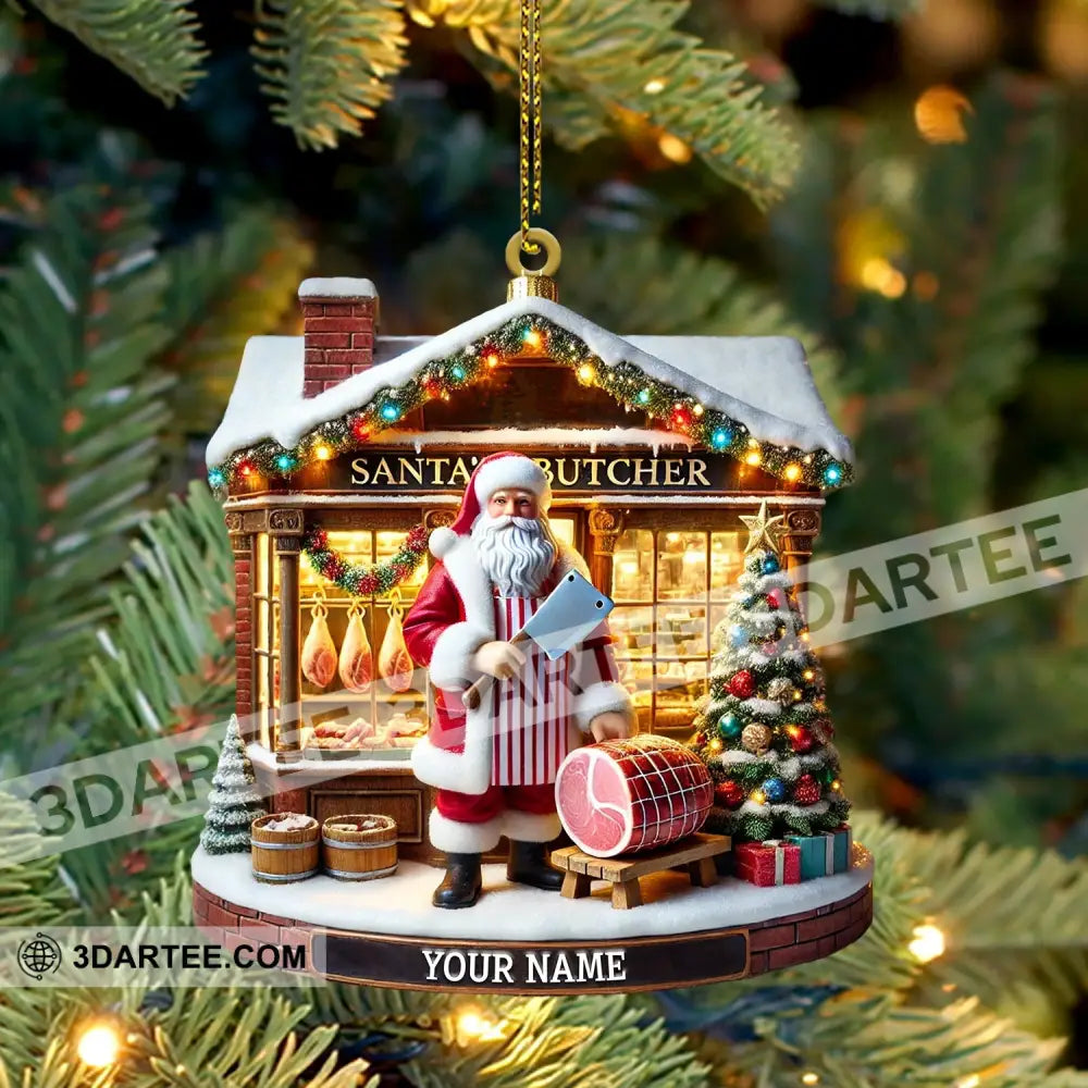Santa Butcher House Home Decor Christmas Ornament Personalized Ornament Ornament