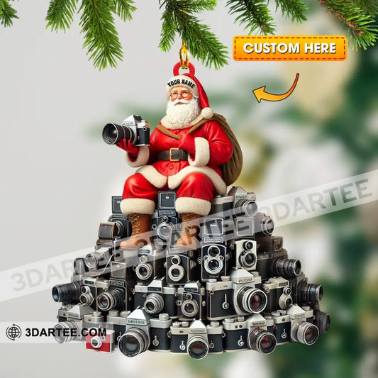 Santa Camera Lover Christmas Home Decor Christmas Ornament Personalized Ornament 3.54’’ / 1 Ornament Ornament