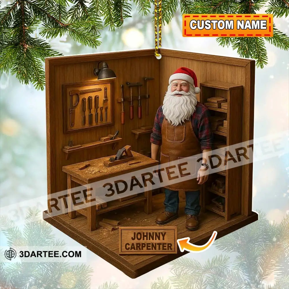 Santa Carpenter Home Decor Christmas Ornament Personalized Ornament 3.54’’ / 1 Ornament Ornament
