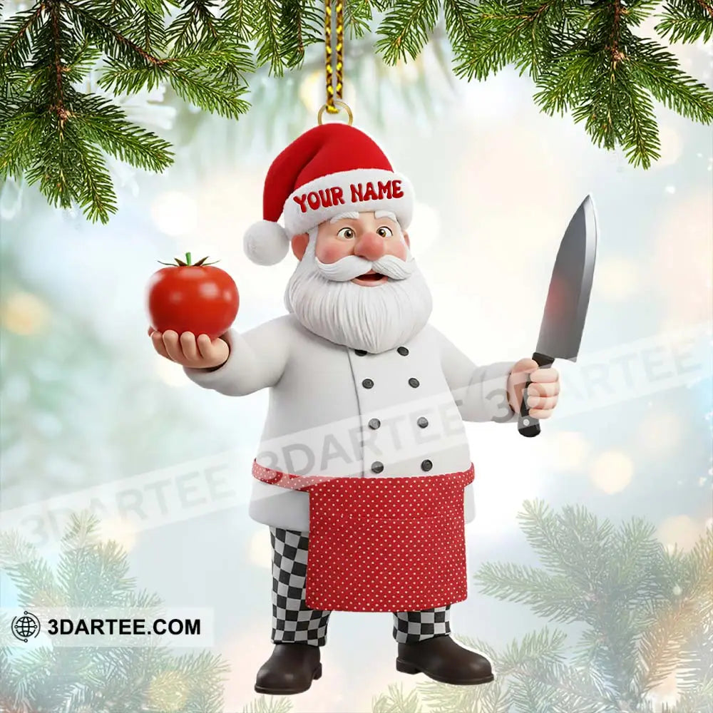 Santa Chef Home Decor Christmas Ornament Personalized Ornament Ornament