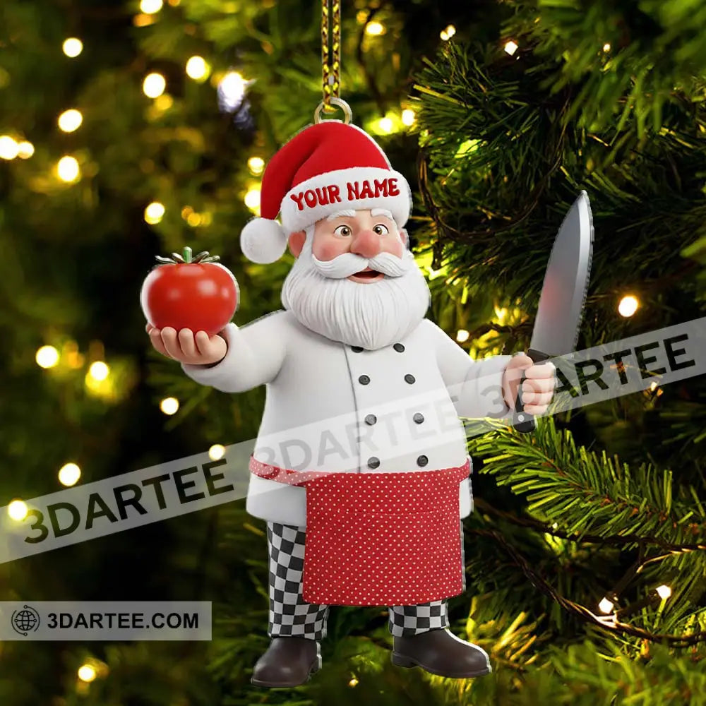Santa Chef Home Decor Christmas Ornament Personalized Ornament Ornament