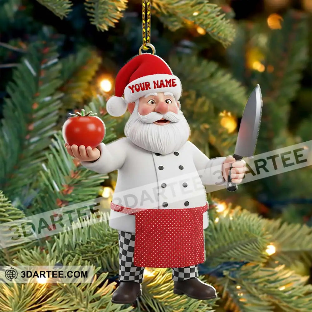 Santa Chef Home Decor Christmas Ornament Personalized Ornament Ornament
