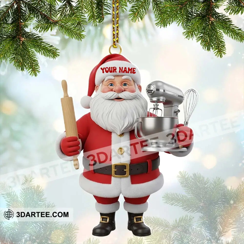 Santa Chef Home Decor Christmas Ornament Personalized Ornament Ornament