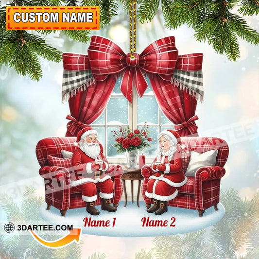 Santa Couple Christmas Home Decor Christmas Ornament Personalized Ornament 3.54’’ / 1 Ornament Ornament