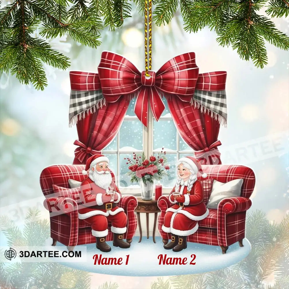 Santa Couple Christmas Home Decor Christmas Ornament Personalized Ornament Ornament
