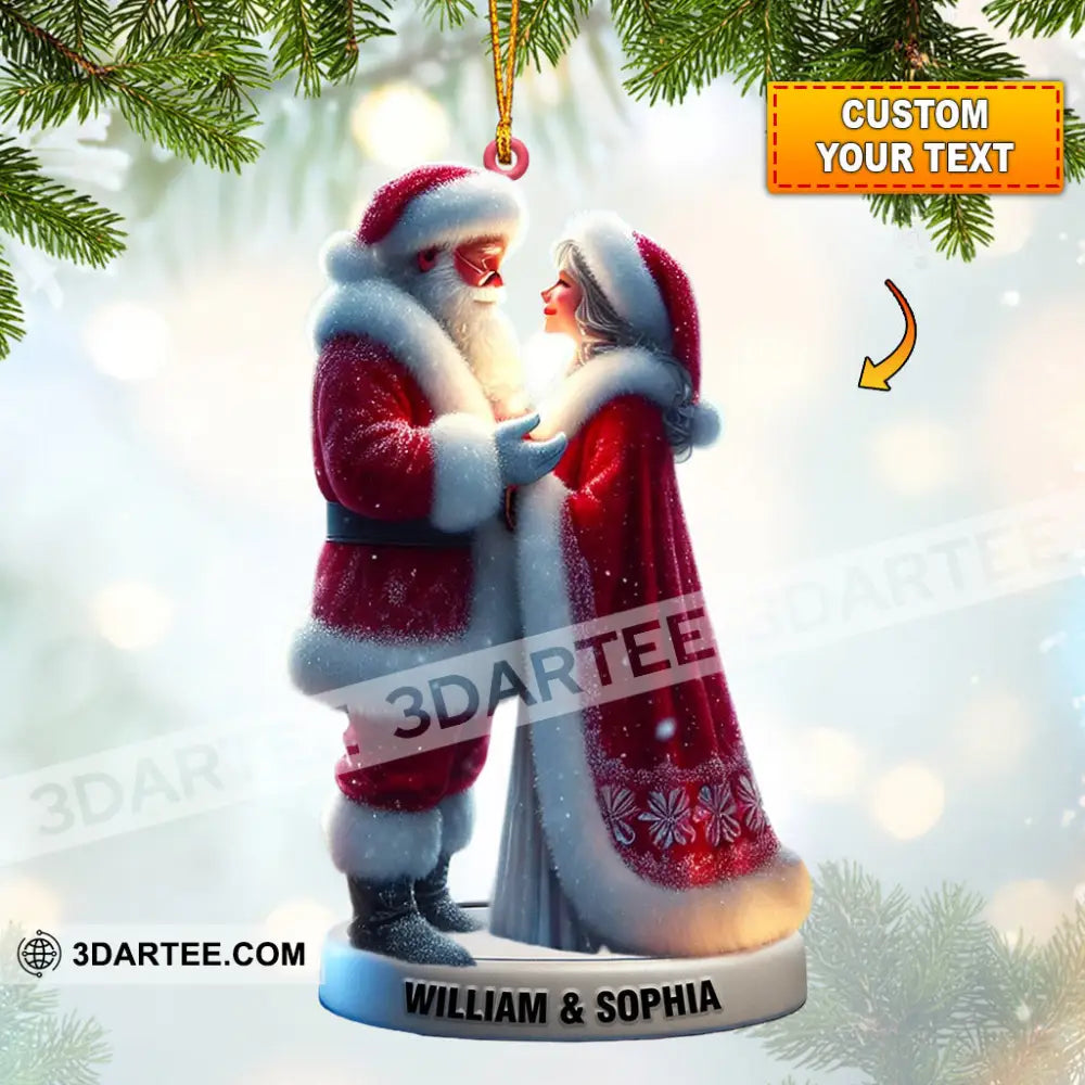 Santa Couple Christmas Ornament Personalized Ornament 3.54’’ / 1 Ornament Ornament