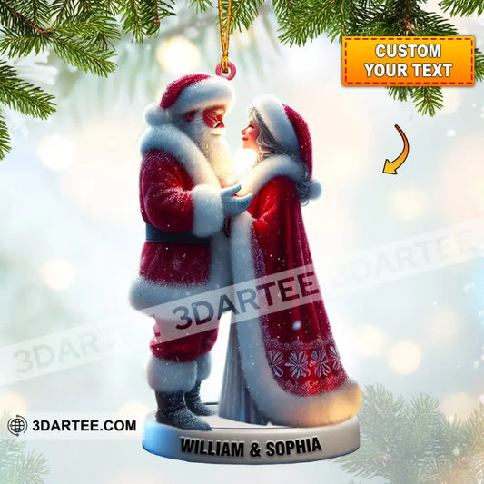 Santa Couple Christmas Ornament Personalized Ornament 3.54’’ / 1 Ornament Ornament