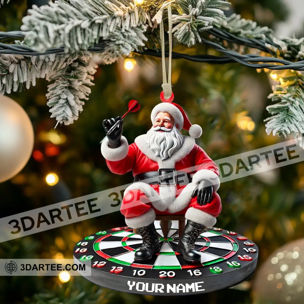 Santa Darts Christmas Ornament Personalized Ornament Ornament