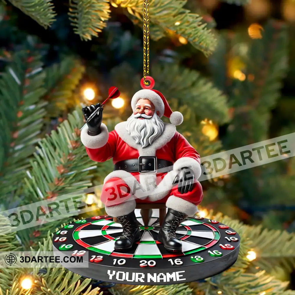 Santa Darts Christmas Ornament Personalized Ornament Ornament