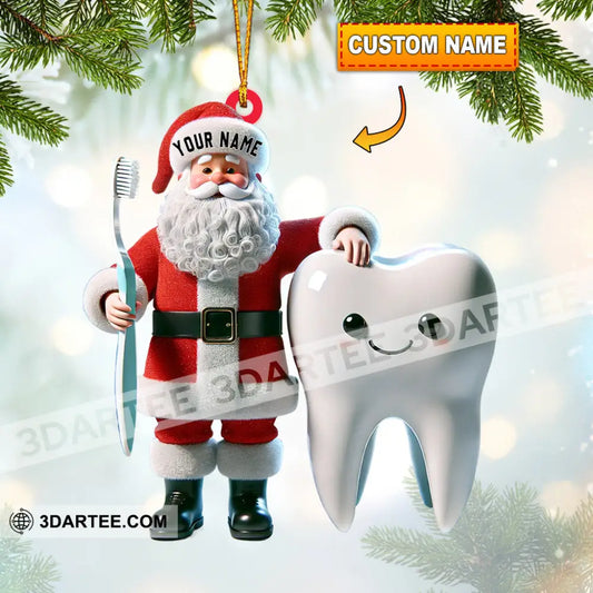 Santa Dentist Christmas Home Decor Christmas Ornament Personalized Ornament 3.54’’ / 1 Ornament Ornament