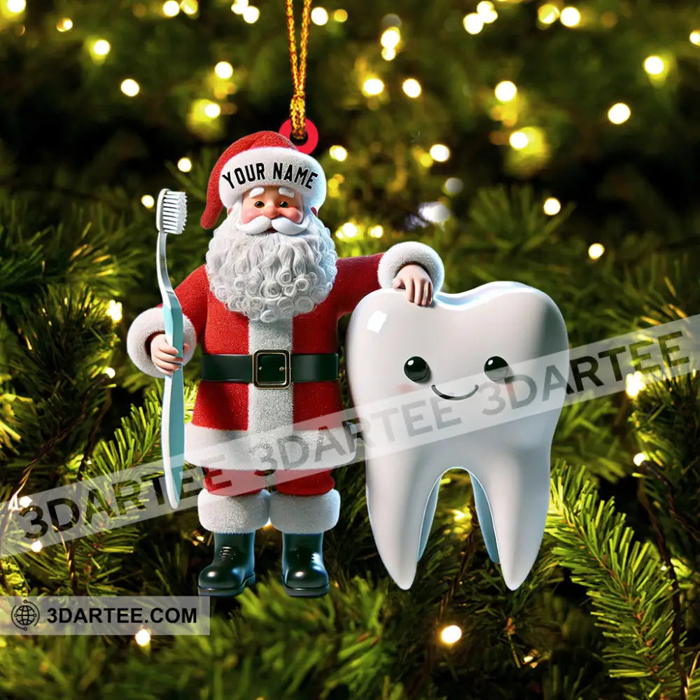 Santa Dentist Christmas Home Decor Christmas Ornament Personalized Ornament Ornament