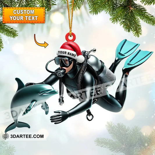 Santa Diver Home Decor Christmas Ornament Personalized Ornament 3.54’’ / 1 Ornament Ornament
