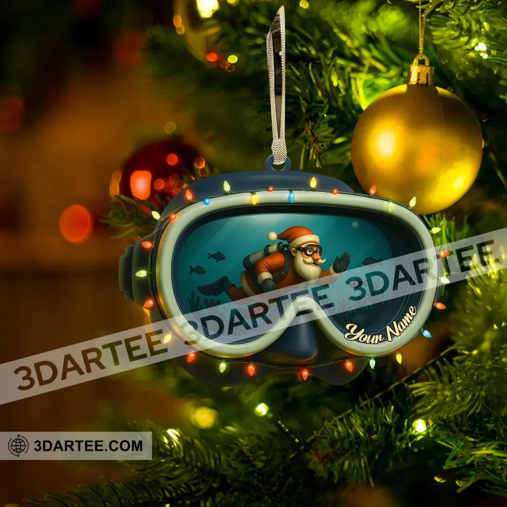 Santa Diving Home Decor Christmas Ornament Personalized Ornament Ornament