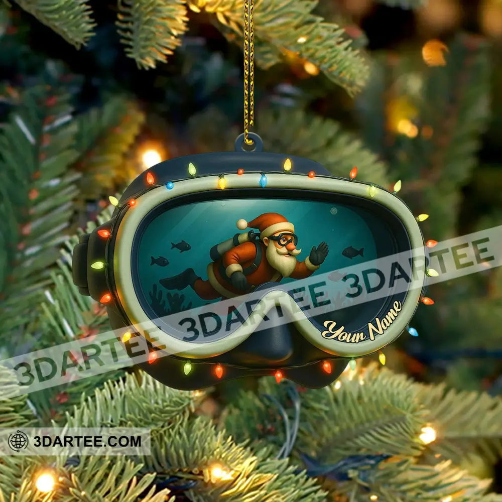 Santa Diving Home Decor Christmas Ornament Personalized Ornament Ornament
