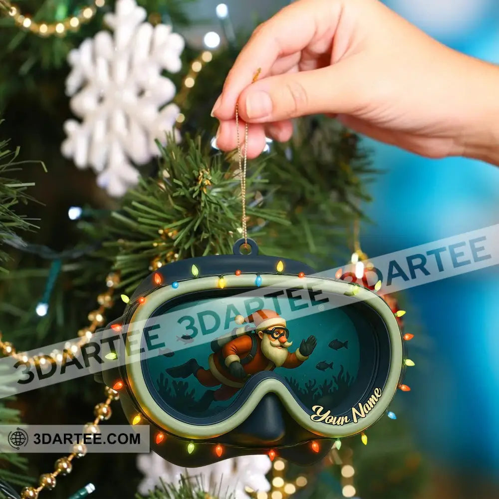 Santa Diving Home Decor Christmas Ornament Personalized Ornament Ornament