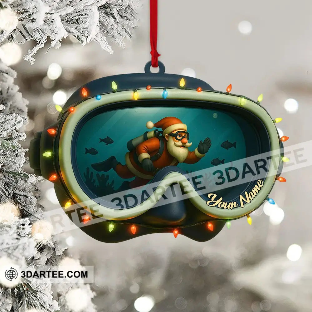 Santa Diving Home Decor Christmas Ornament Personalized Ornament Ornament