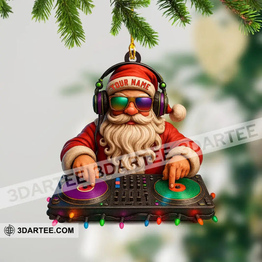 Santa DJ Christmas Home Decor Christmas Ornament Personalized Ornament 3.54’’ / 1 Ornament Ornament