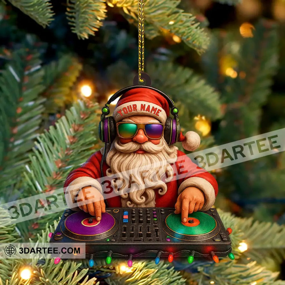 Santa DJ Christmas Home Decor Christmas Ornament Personalized Ornament Ornament