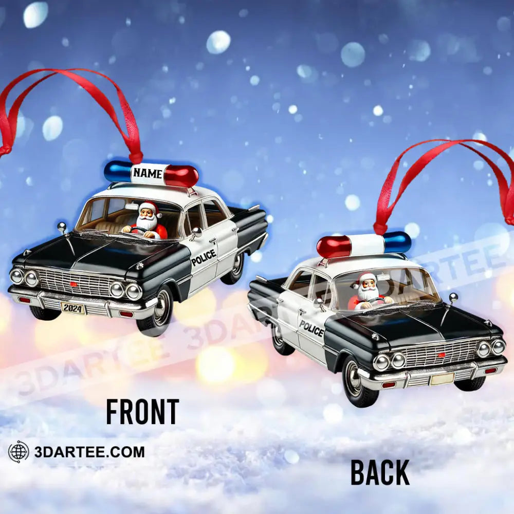 Santa Driver Police Car Christmas Ornament Personalized Ornament Ornament