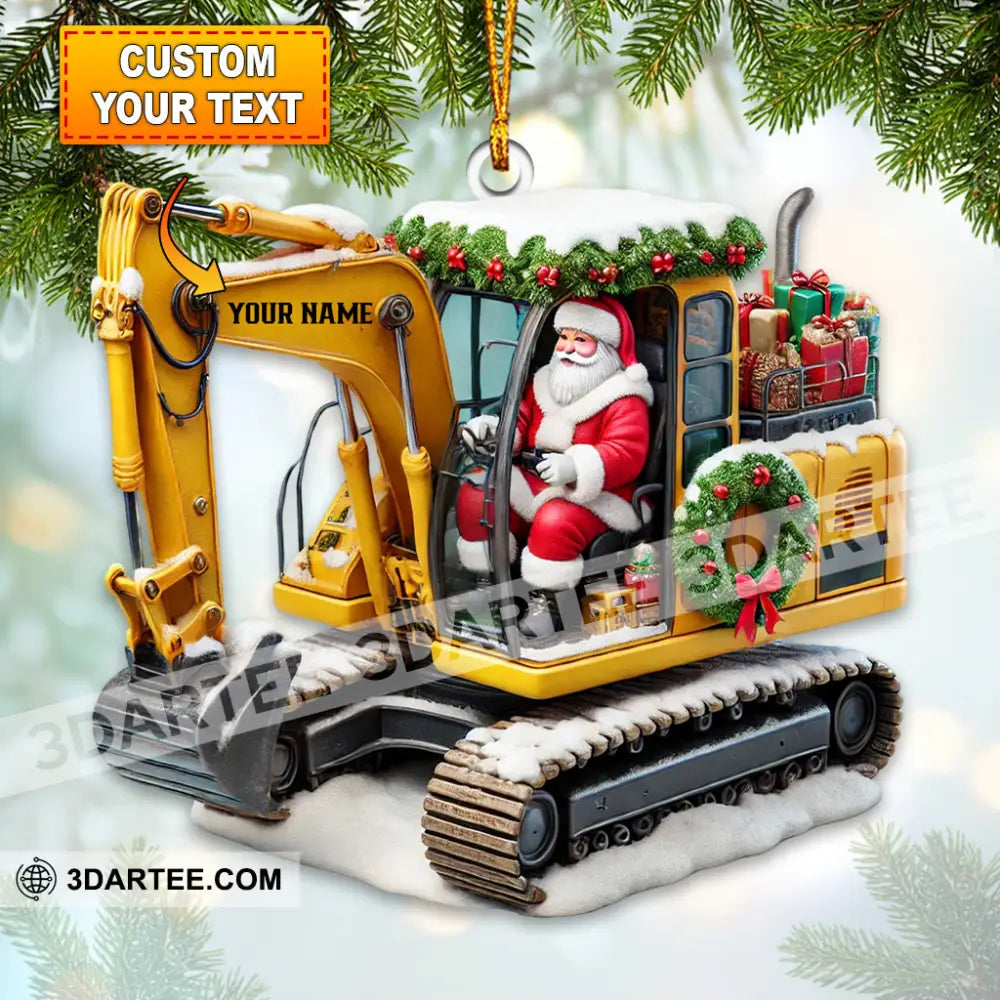 Santa Driving Snow Plow Christmas Ornament Excavator Ornament Personalized Ornament 3.54’’ / 1 Ornament Ornament