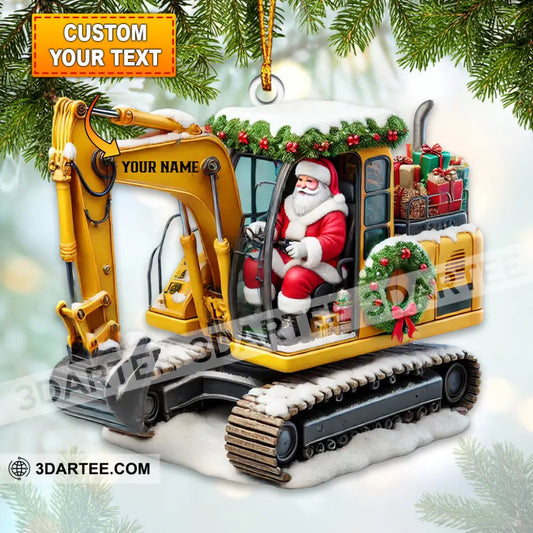 Santa Driving Snow Plow Christmas Ornament Excavator Ornament Personalized Ornament 3.54’’ / 1 Ornament Ornament
