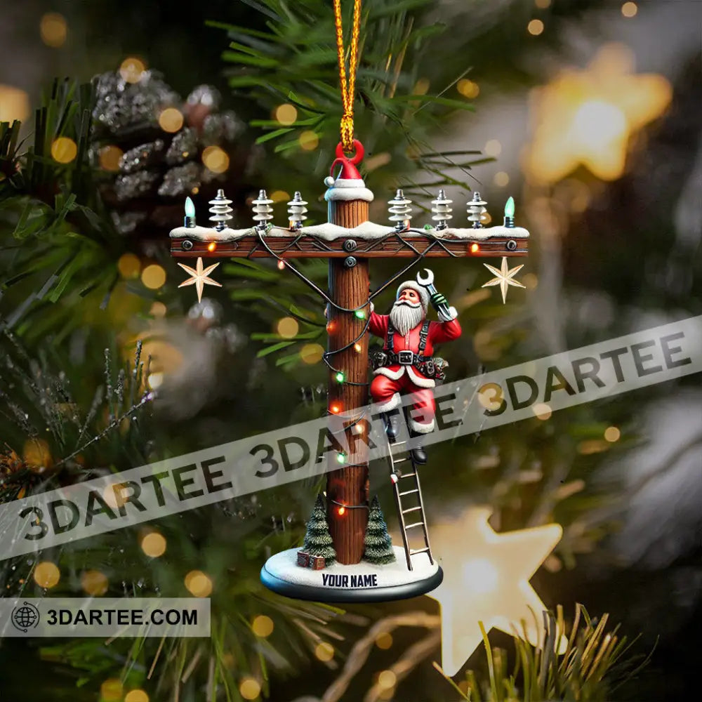 Santa Electrician Christmas Ornament Personalized Ornament Ornament