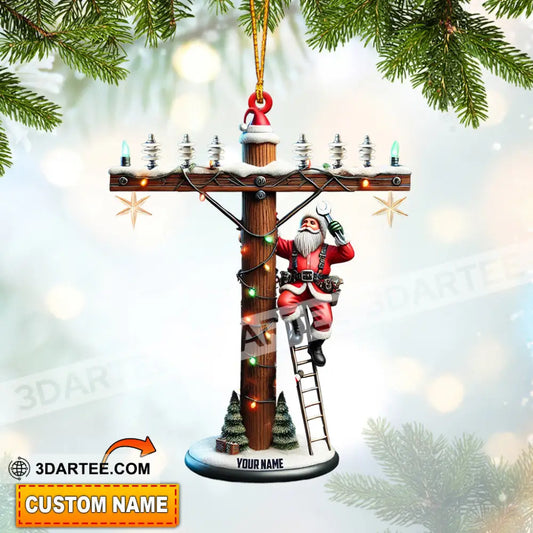 Santa Electrician Christmas Ornament Personalized Ornament 3.54’’ / 1 Ornament Ornament