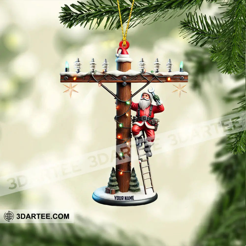 Santa Electrician Christmas Ornament Personalized Ornament Ornament