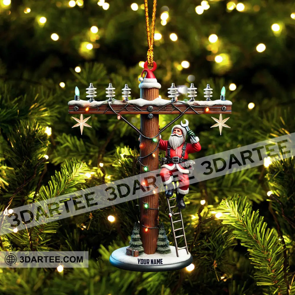 Santa Electrician Christmas Ornament Personalized Ornament Ornament