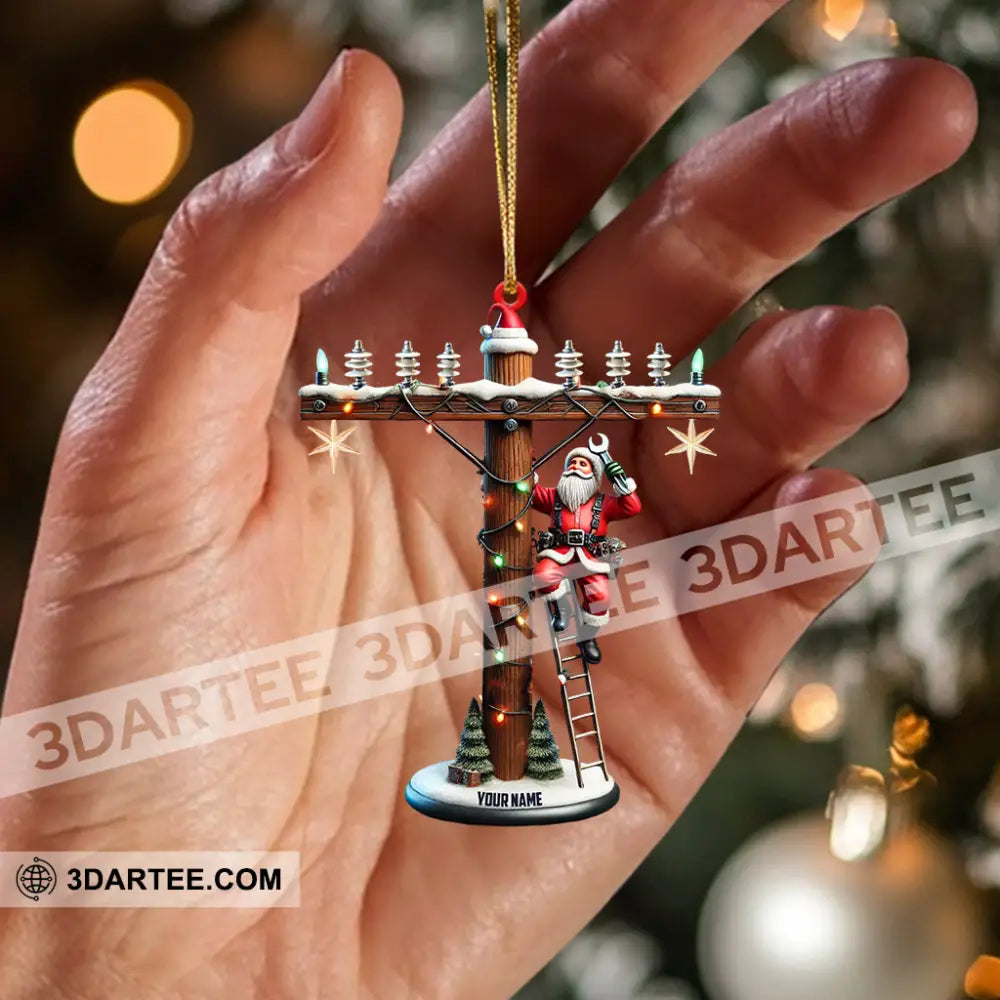 Santa Electrician Christmas Ornament Personalized Ornament Ornament