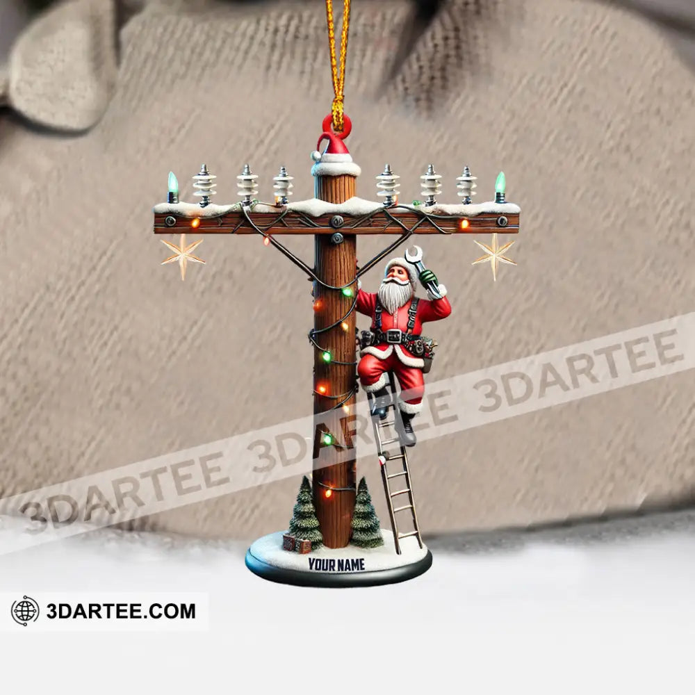 Santa Electrician Christmas Ornament Personalized Ornament Ornament