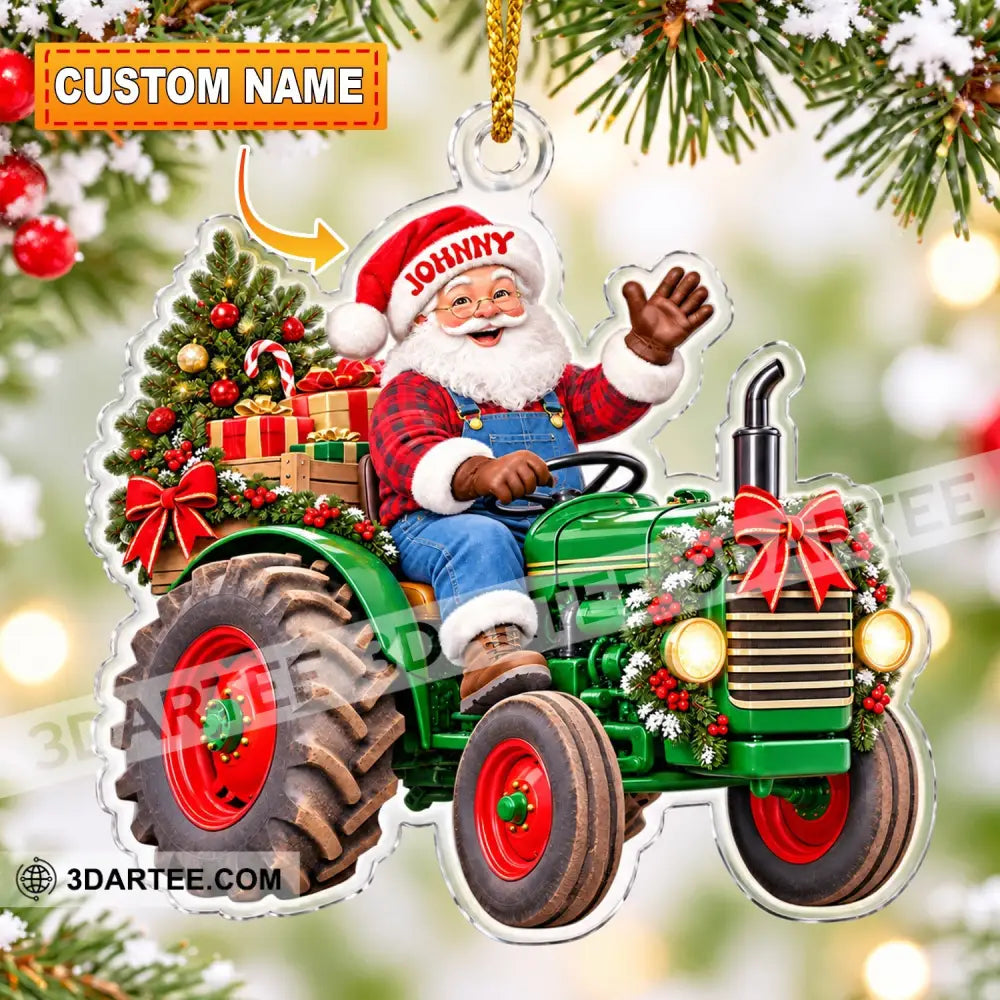Santa Farmer Home Decor Christmas Ornament Personalized Ornament - 3.54’’ / 1 Ornament - Ornament
