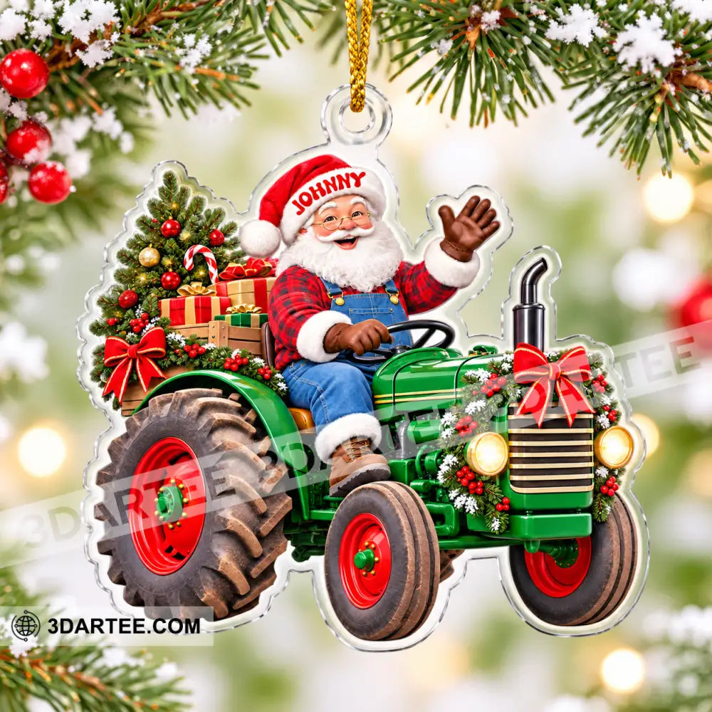 Santa Farmer Home Decor Christmas Ornament Personalized Ornament - Ornament